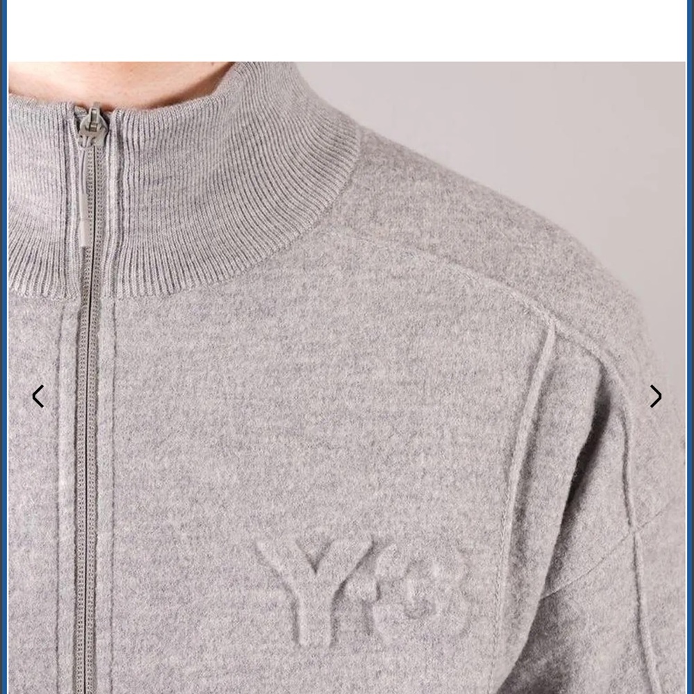 adidas Y-3 Gray Full-Zip Sweatshirt - Picture 6 of 7